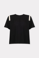 T-Shirt de Malha com Detalhe de Gorgurão
