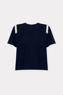 T-Shirt de Malha com Detalhe de Gorgurão