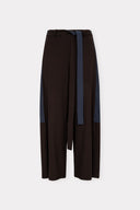Calça Ampla de Malha com Nylon