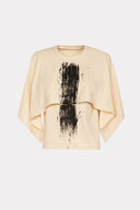 Blusa De Malha Com Estampa Manual Pincelada