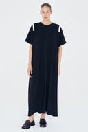 Vestido de Malha com Detalhe de Gorgurão