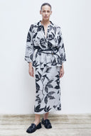 Vestido em Tricô Jacquard Botânico