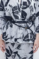 Vestido em Tricô Jacquard Botânico