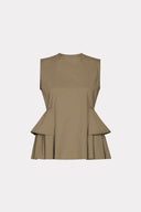 Blusa Com Basque De Sarja