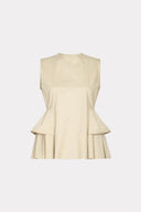 Blusa Com Basque De Sarja