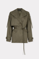 Parka de Sarja com Tricoline Pregueada