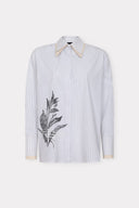 Camisa Tricoline Risca de Giz Estampada
