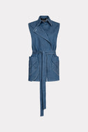 Colete Jeans Bolso Origami