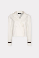 Camisa Blazer de Algodão com Listras Bicolores