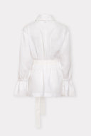 Parka de Linho Bordado Flor e Ilhós