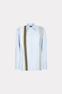 Camisa De Algodão Com Tiras De Tricô