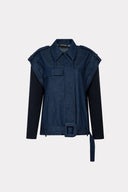 Jaqueta Jeans Com Tricô