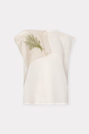 Camisa sem Mangas com Bordado Herbário