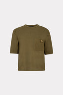Blusa Tricô Com Botão Convexo