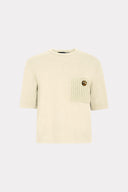 Blusa Tricô Com Botão Convexo