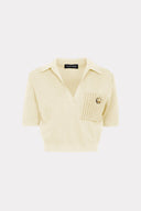 Polo Tricô Com Botão Convexo