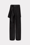 Calça com Basque Removível Tricô Tela