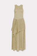 Vestido com Basque Removível Tricô Tela