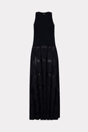 Vestido Longo Tricô Círculos Nervuras