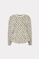 Pull Acinturado Em Tricô Jacquard Quadriculado