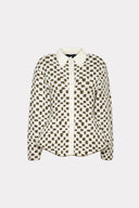 Camisa Acinturada Em Tricô Jacquard Quadriculado