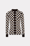 Blusa de Tricô Quadriculado Tela