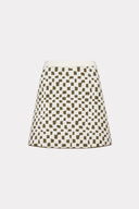 Minissaia Em Tricô Jacquard Quadriculado
