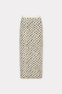 Saia Midi Em Tricô Jacquard Quadriculado