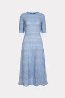 Vestido Midi Tricô Cordas Tridimensionais