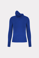 Blusa De Tricô Liso Com Gola Canelada Solta
