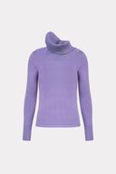 Blusa De Tricô Liso Com Gola Canelada Solta