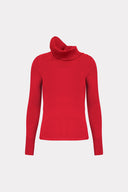 Blusa De Tricô Liso Com Gola Canelada Solta