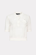 Blusa Polo Tricô Organza