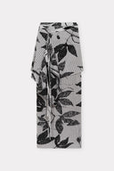 Saia com Basque Removível em Tricô Jacquard Botânico