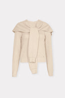 Pull em Tricô Liso com Sobreposição