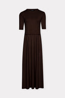 Vestido em Tricô Liso com Sobreposição