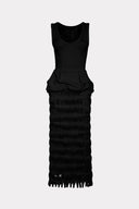 Vestido De Tricô Tiras Espiral E Tricô Neoprene