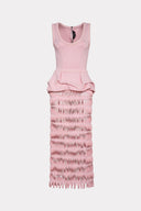 Vestido De Tricô Tiras Espiral E Tricô Neoprene