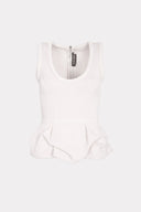 Blusa Peplum De Tricô Neoprene