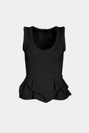 Blusa Peplum De Tricô Neoprene