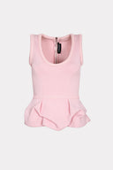 Blusa Peplum De Tricô Neoprene
