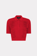 Blusa Polo De Tricô Babado Cone