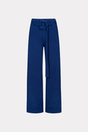 Calça Cropped em Tricô com Cinto