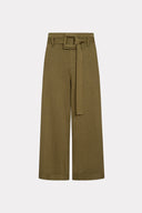 Calça Cropped De Tricô Com Cinto