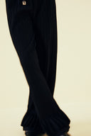 Calça de Tricô Canelado Cone