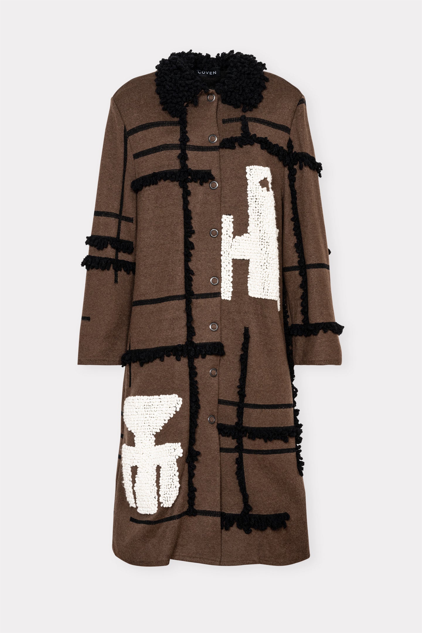 Casaco em Jacquard de Tricô com Bordado Cadeiras | Coven