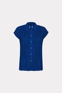 Camisa De Crepe Com Tiras De Tricô