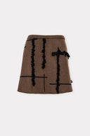 Minissaia em Jacquard de Tricô com Bordado Cadeiras