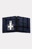 Poncho em Jacquard de Tricô com Bordado Cadeiras