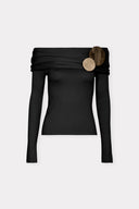Blusa Ombro a Ombro Broches Banqueta